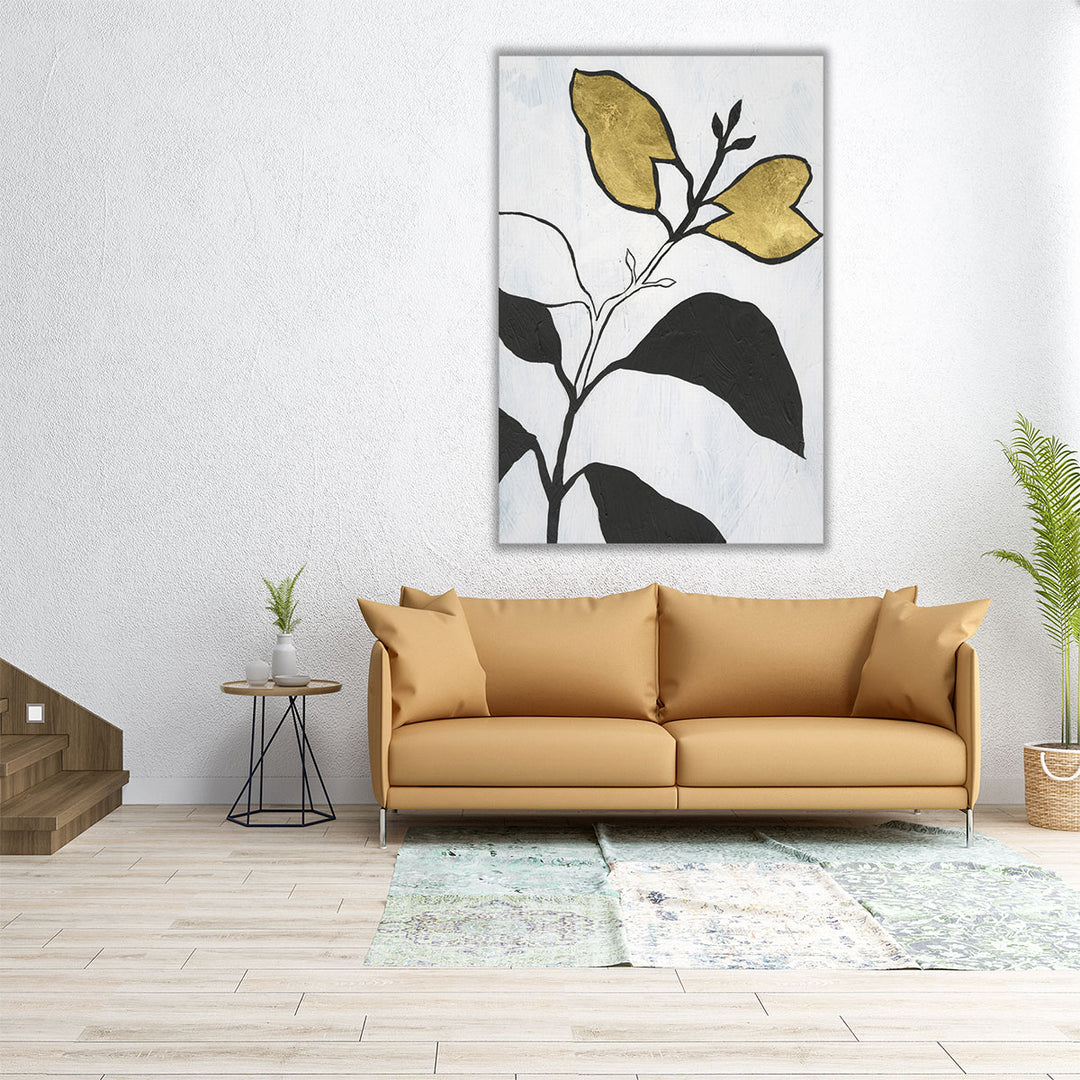 24x36 canvas art monochrome gold accent