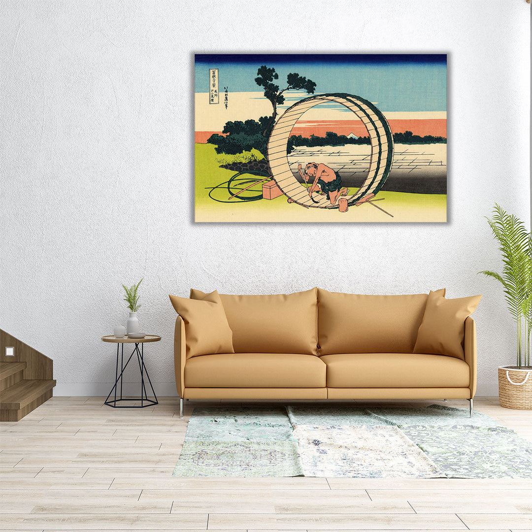 View Of Fuji From A Field In The Owari Province, 1830 - Canvas Print Wall Art