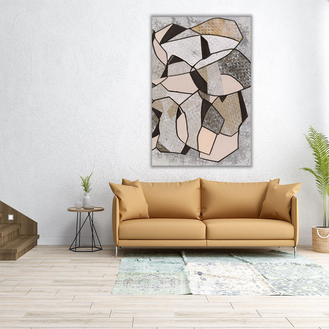 40x60 Wall Art – large vertical canvas with angular abstract design
