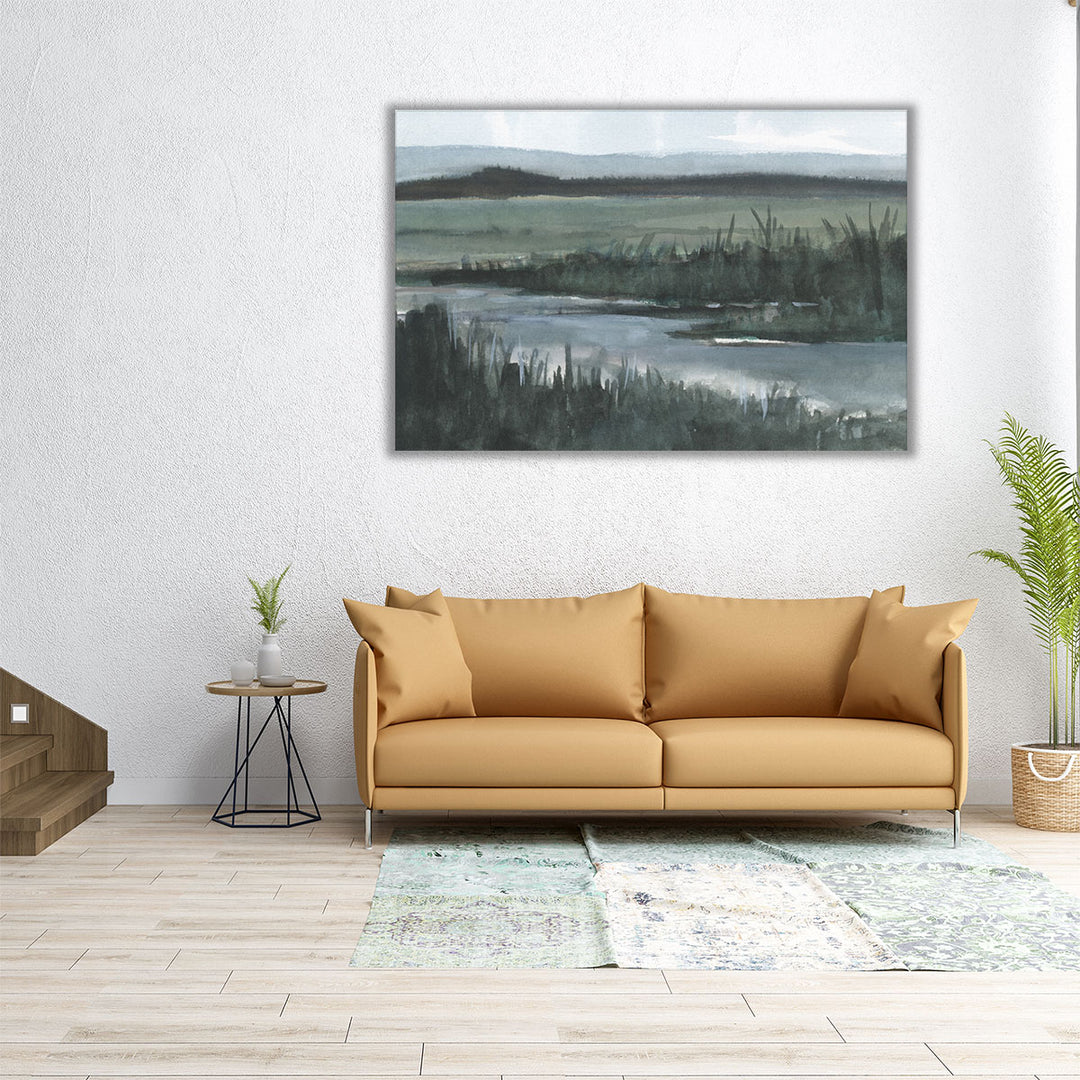 60x40 canvas featuring watercolor landscapes in neutral tones