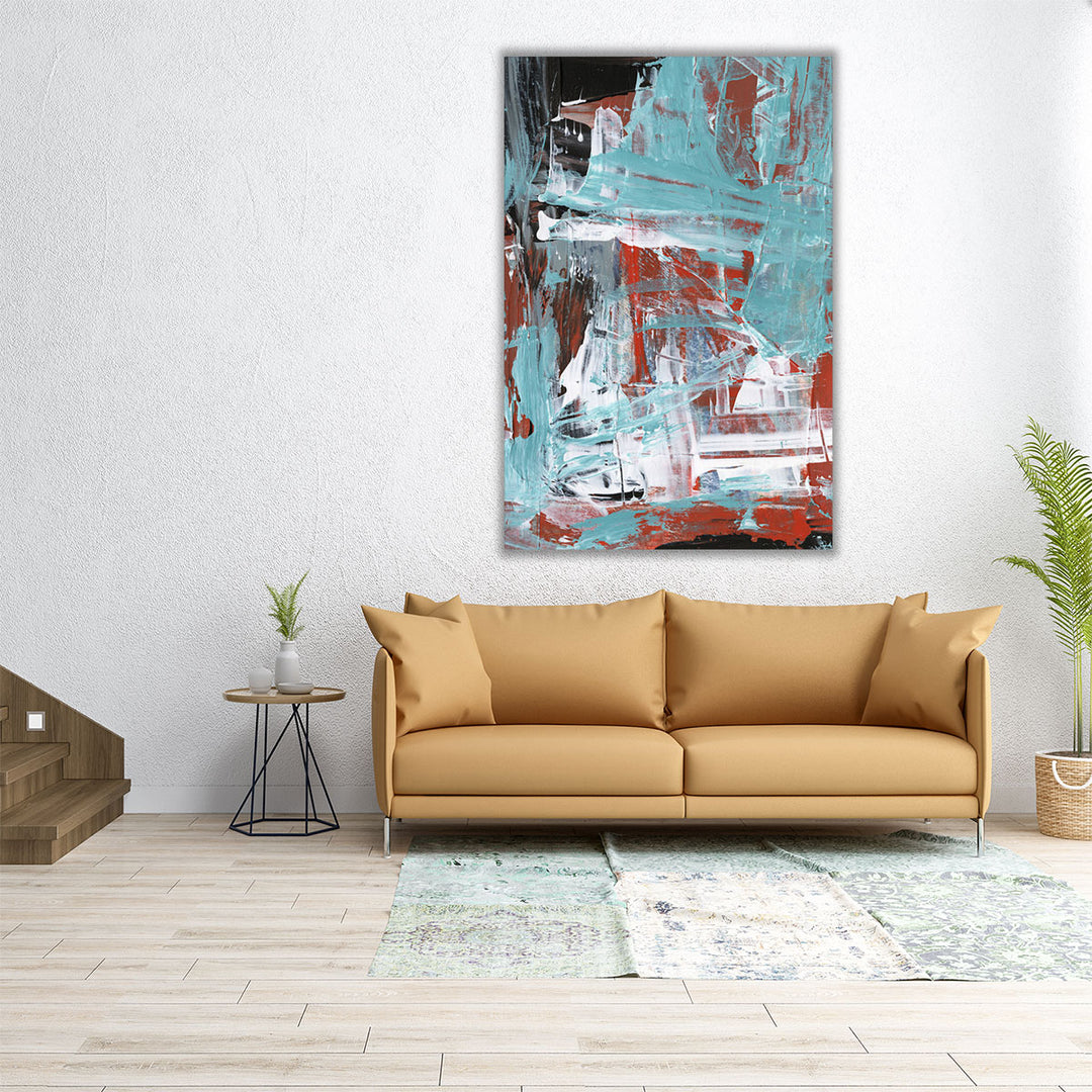 40x60 Wall Art – large vertical canvas in earthy watercolor tones