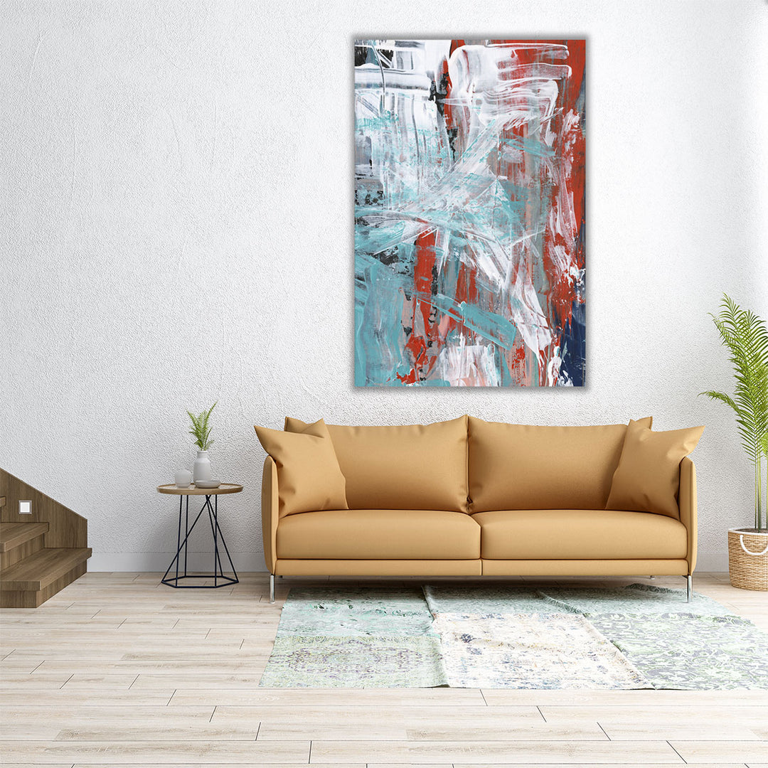 40x60 Wall Art – large vertical painting in white and brown