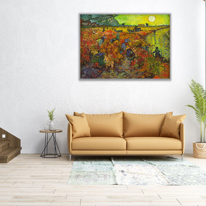 60x45 vineyard and sunset canvas in warm tones