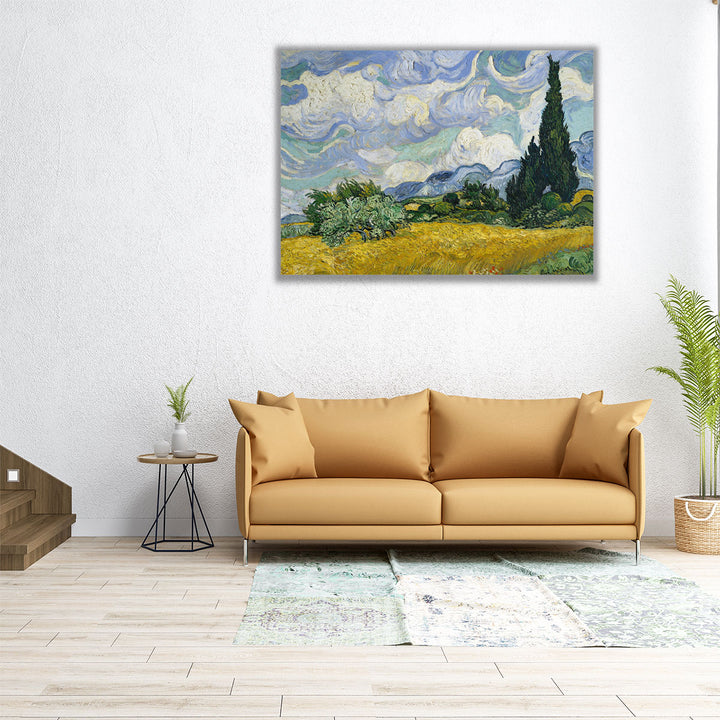 Wheat Field with Cypresses, 1889 - Canvas Print Wall Art