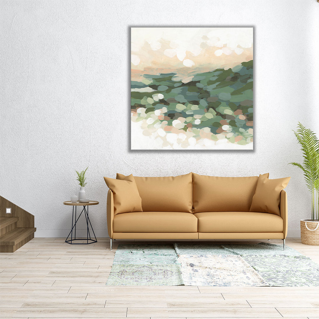 40x40 Wall Art – large framed artwork with abstract valley forms