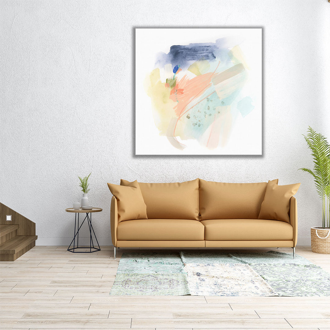 40x40 Wall Art – square framed star-inspired abstract in muted hues