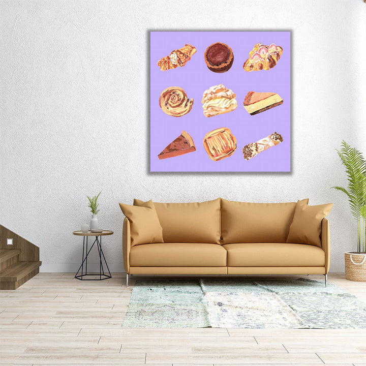 large dining art – vibrant pop pastry scene