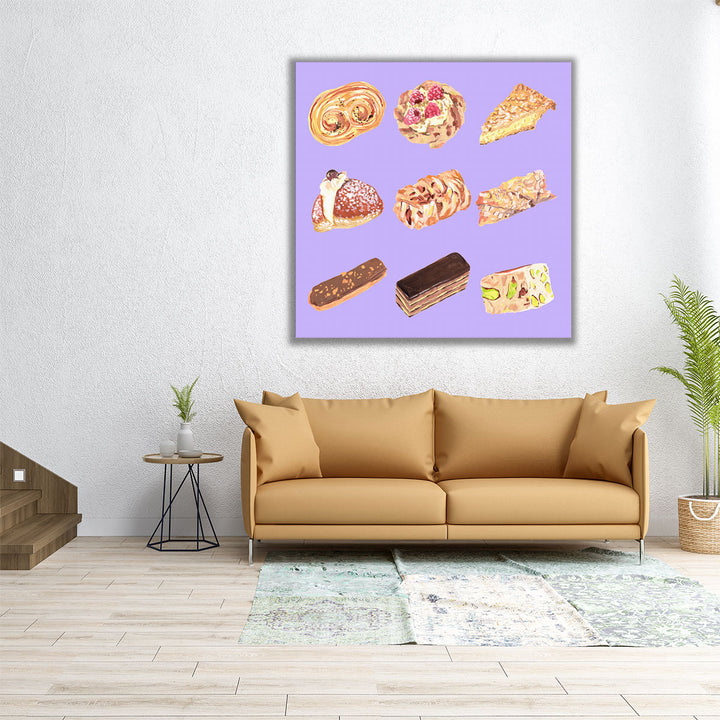 large kitchen art – vibrant pastry composition