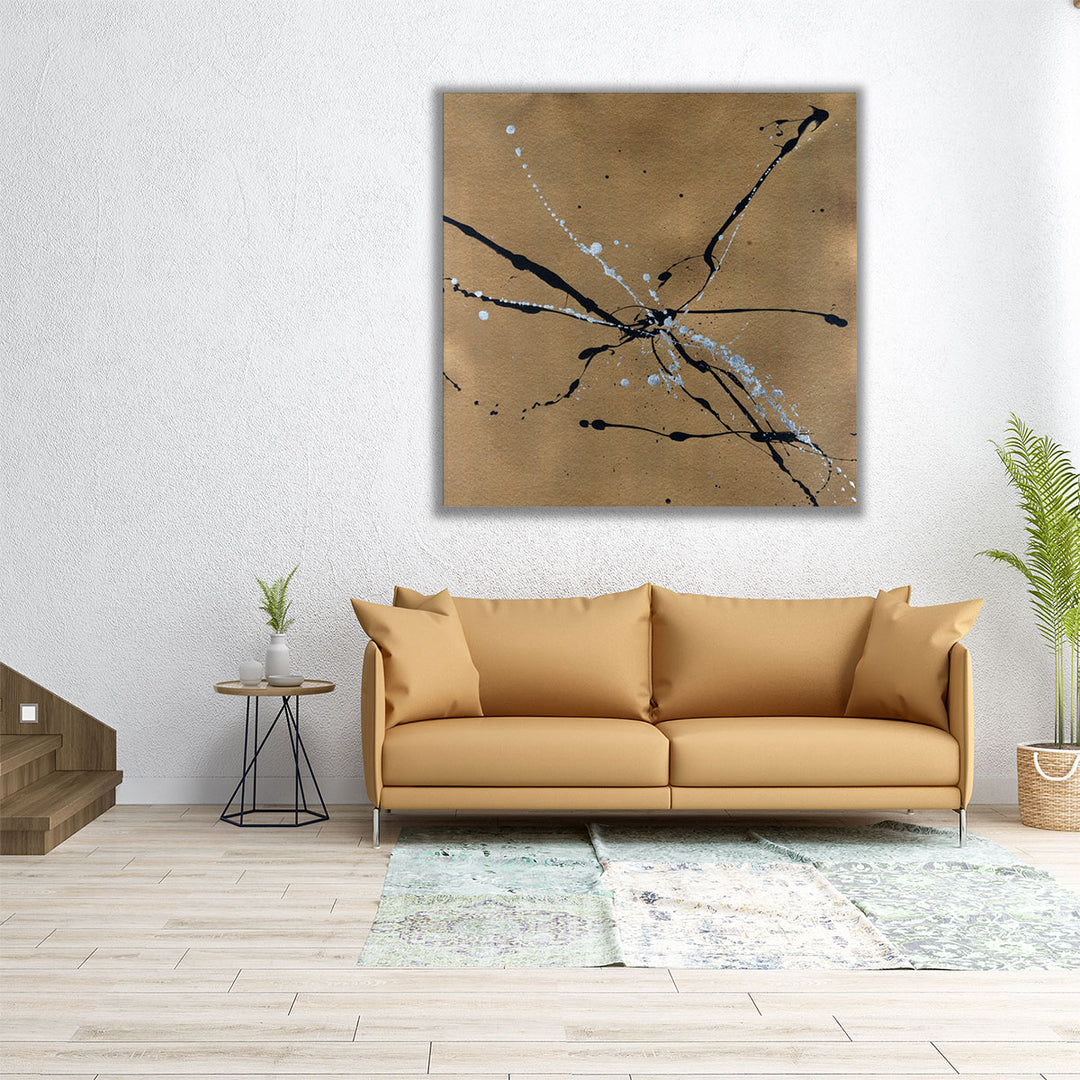 24×24 farmhouse canvas abstract brown motif