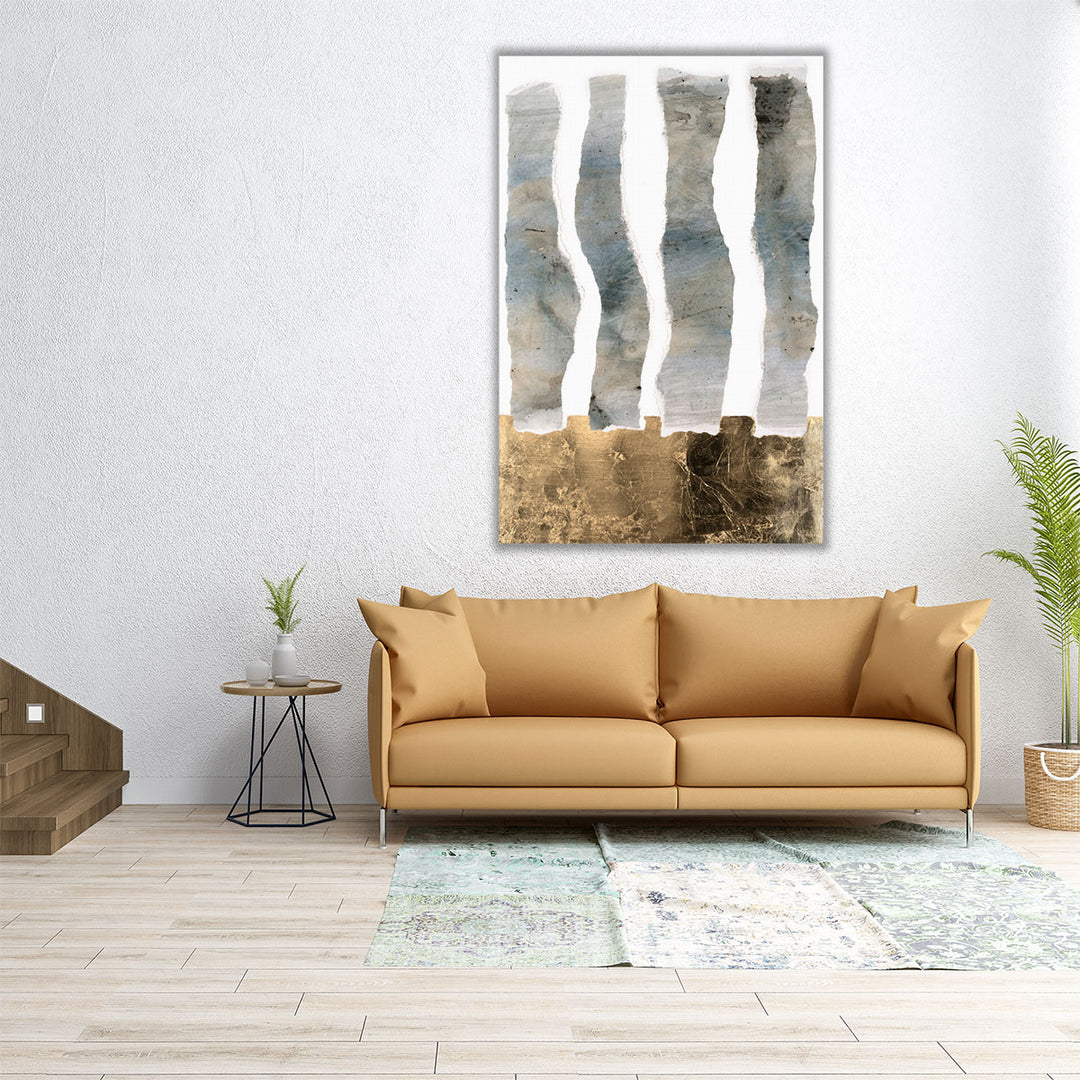 Square modern canvas with gold and grey