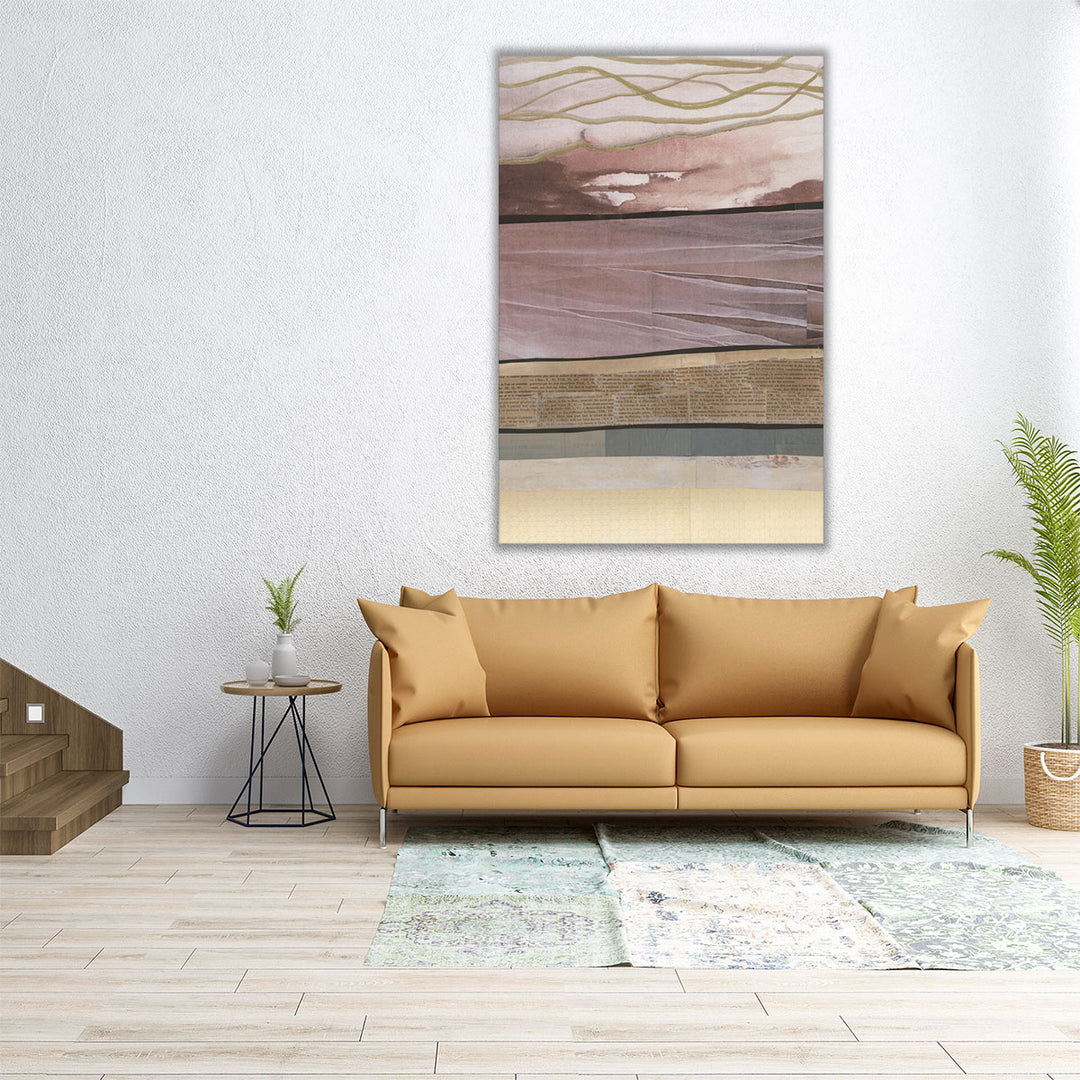 24x36 watercolor brown abstract wave design