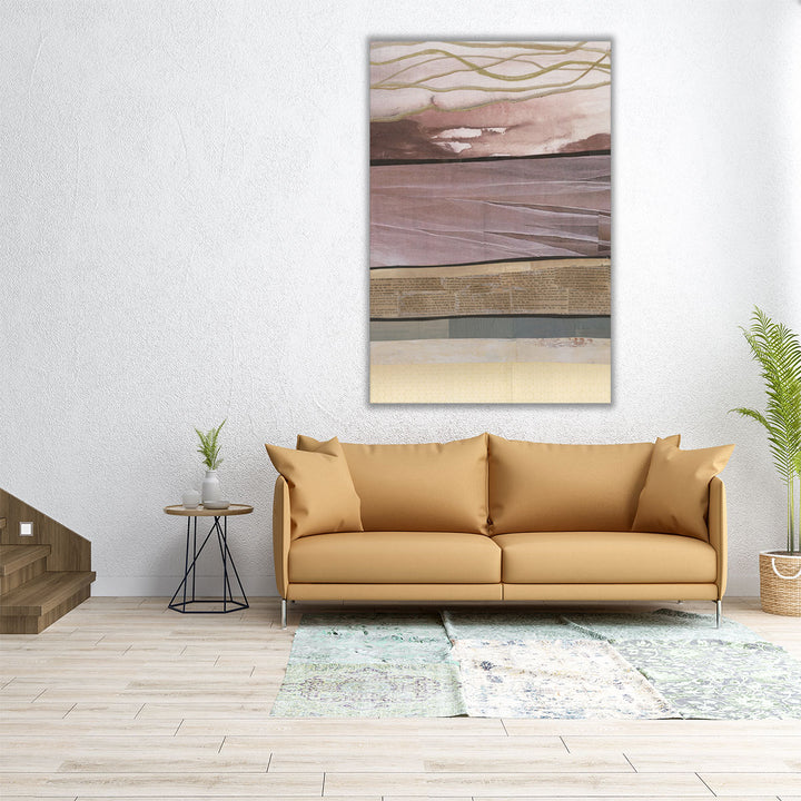 24x36 watercolor brown abstract wave design