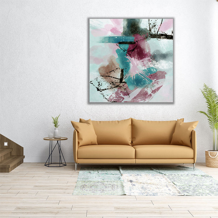40x40 Wall Art – energetic square artwork with vibrant texture
