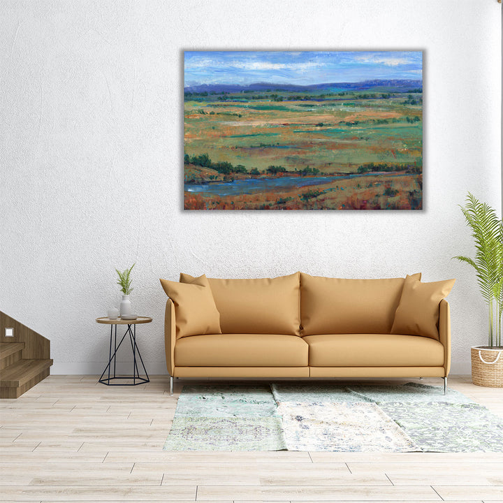 Oversized abstract landscape art for wall