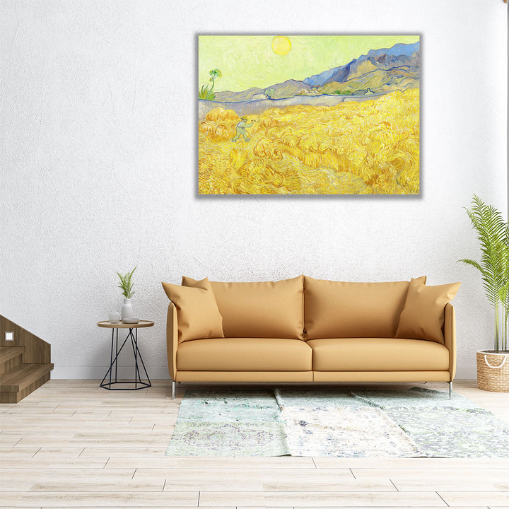 Wheatfield with a Reaper, 1889 - Canvas Print Wall Art