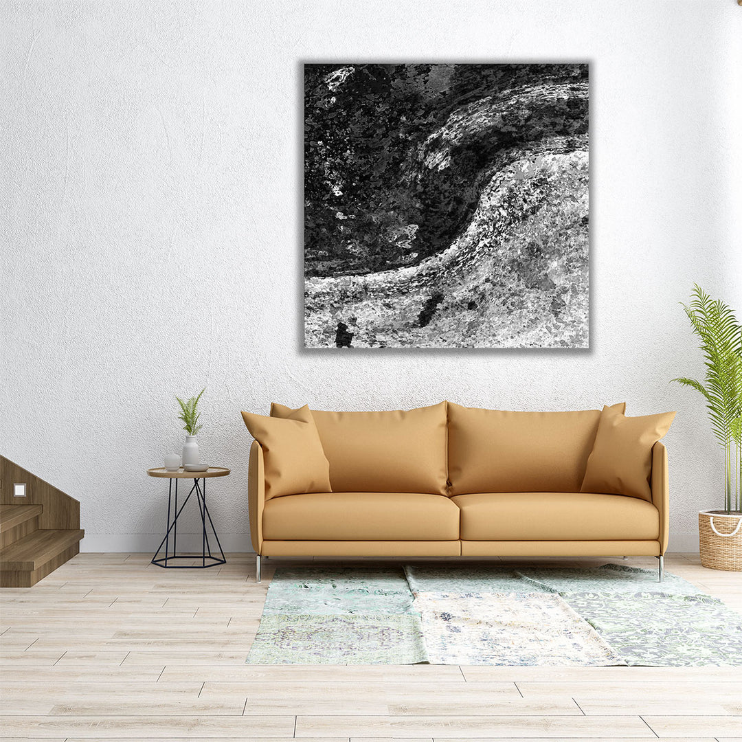 Black And White River - Canvas Print Wall Art