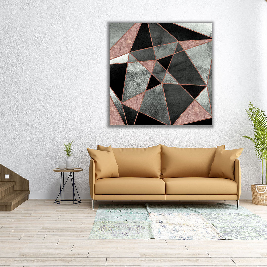 Square geometric artwork for neutral interiors