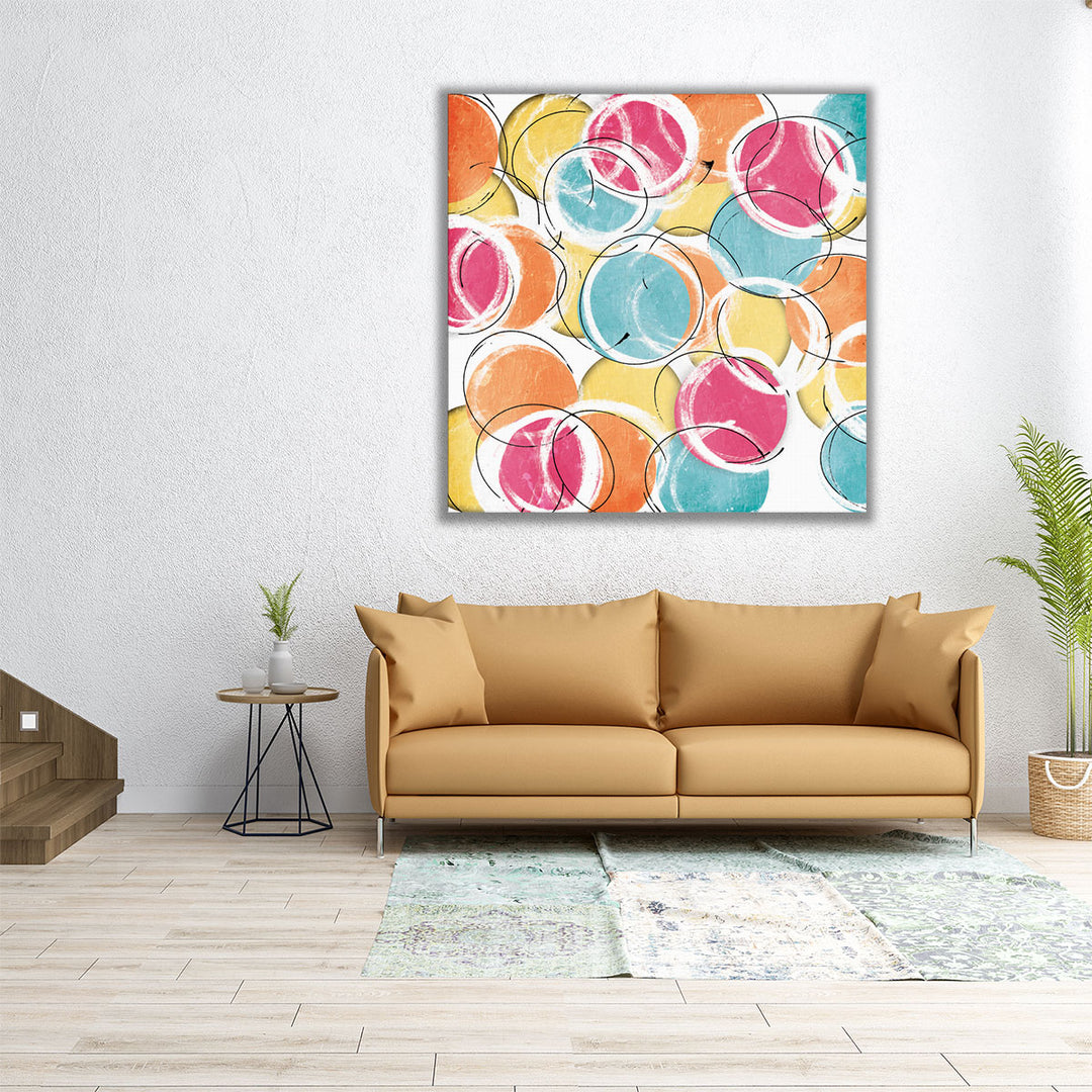 Square canvas print with multicolour shapes