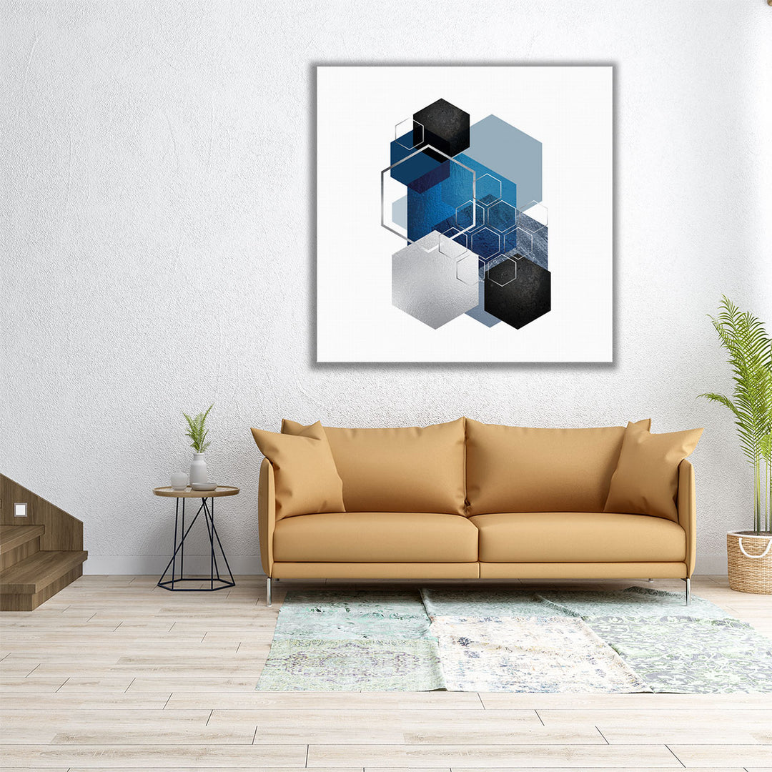 Geo Blue 3 - Canvas Print Wall Art
