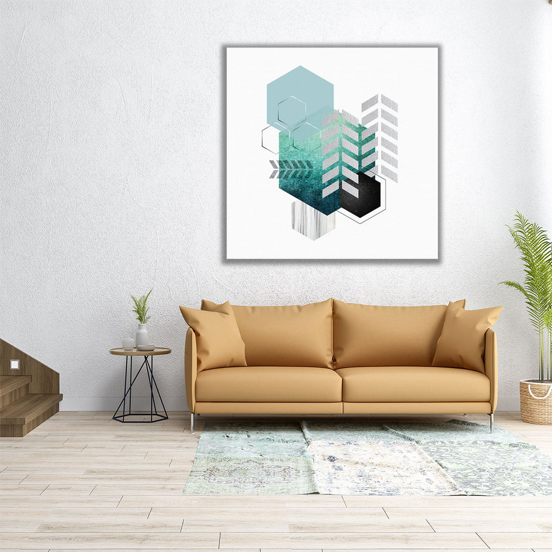 Geo Teal 1 - Canvas Print Wall Art