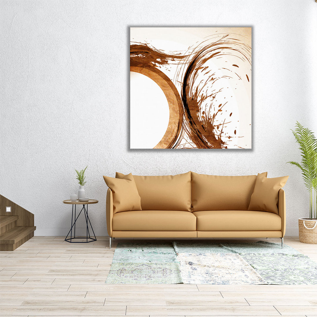 Square canvas with earthy stroke patterns