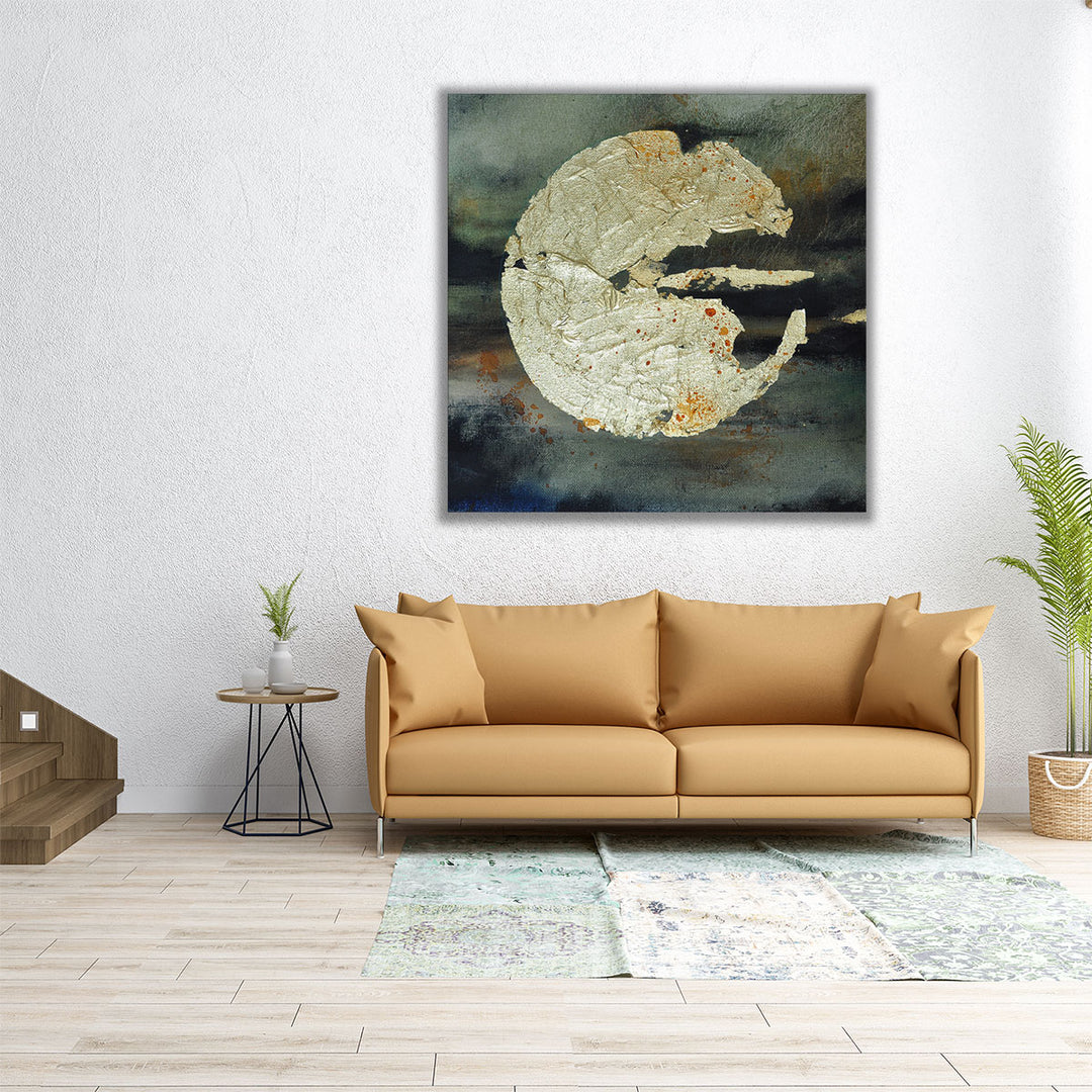 Square wall art with bold textured elements
