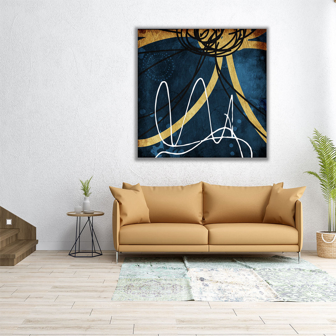 Square canvas with rich navy texture