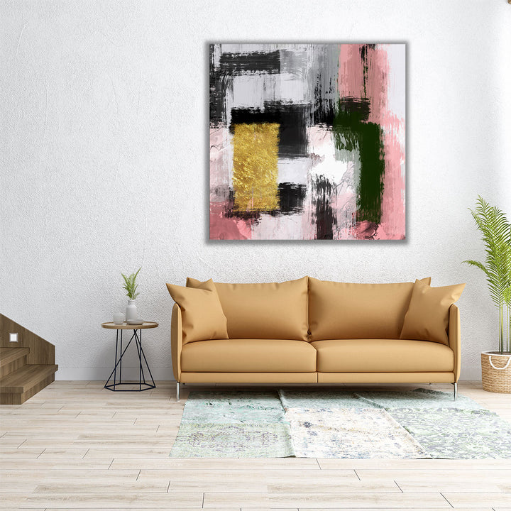 Living room canvas art black gray abstract action