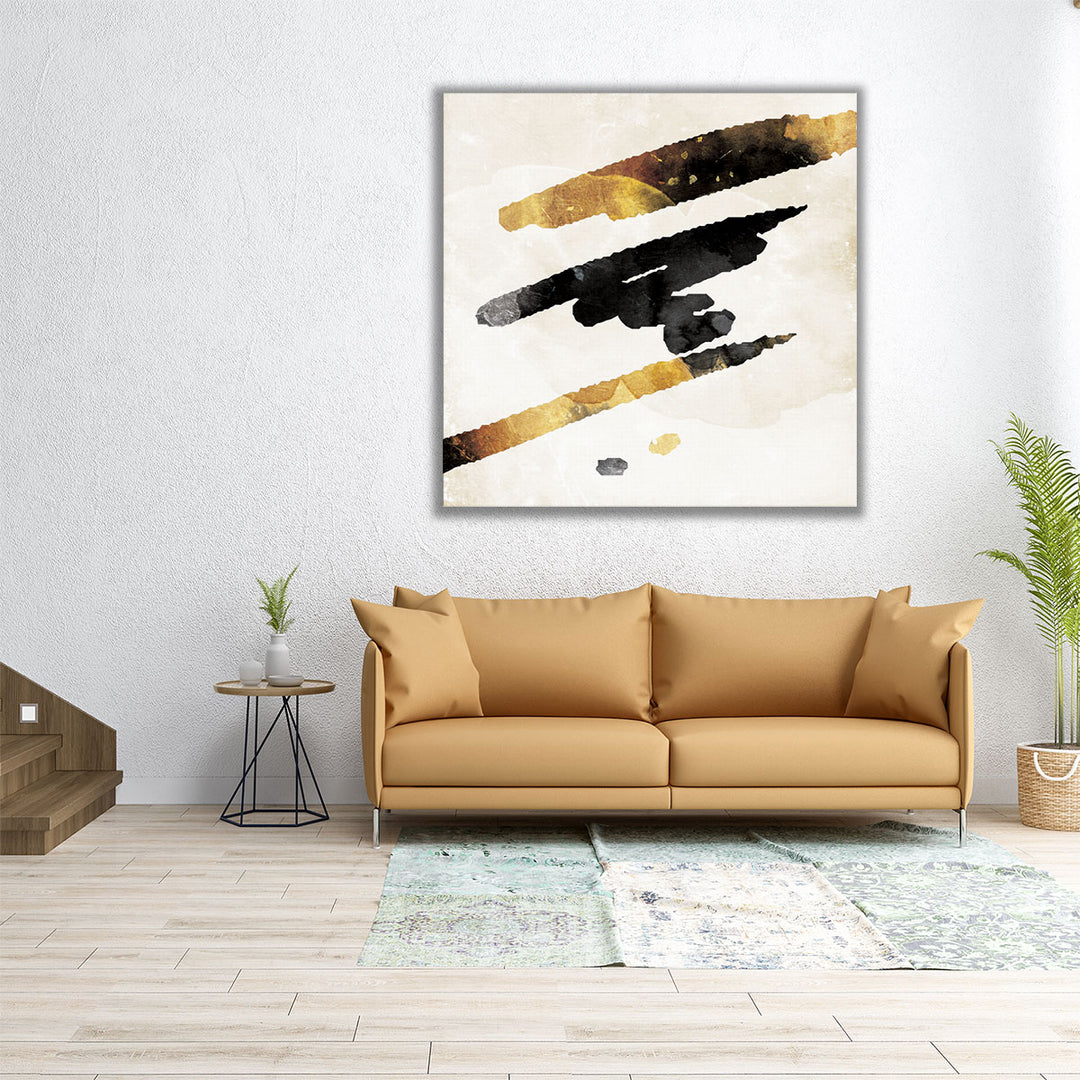Monochrome brushstroke abstract composition