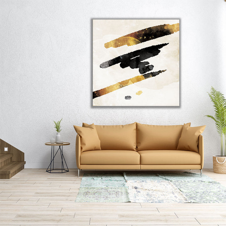 Monochrome brushstroke abstract composition