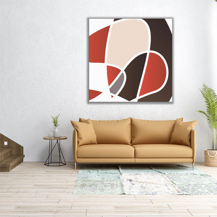 24x24 canvas bold red brown abstraction