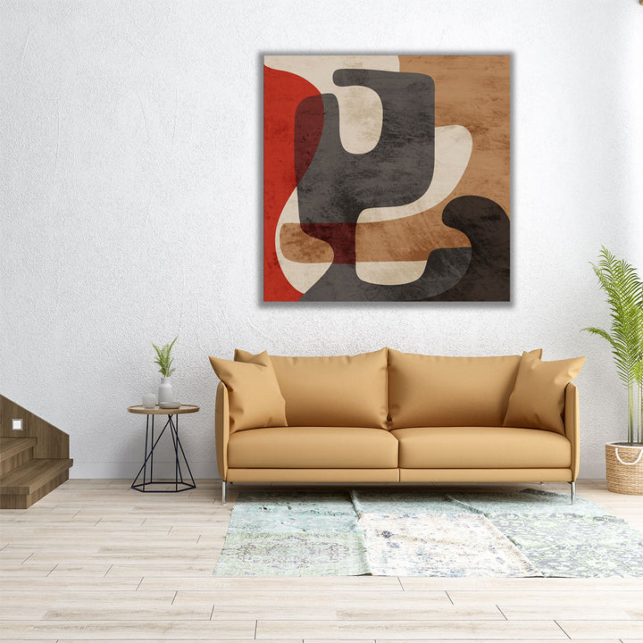 Square abstract art for modern interiors