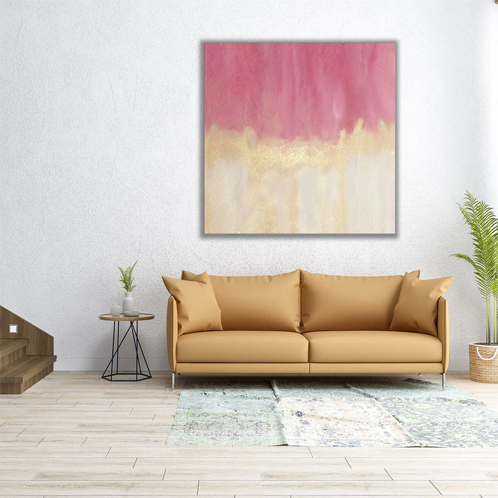 24x24 pink gold abstract canvas print