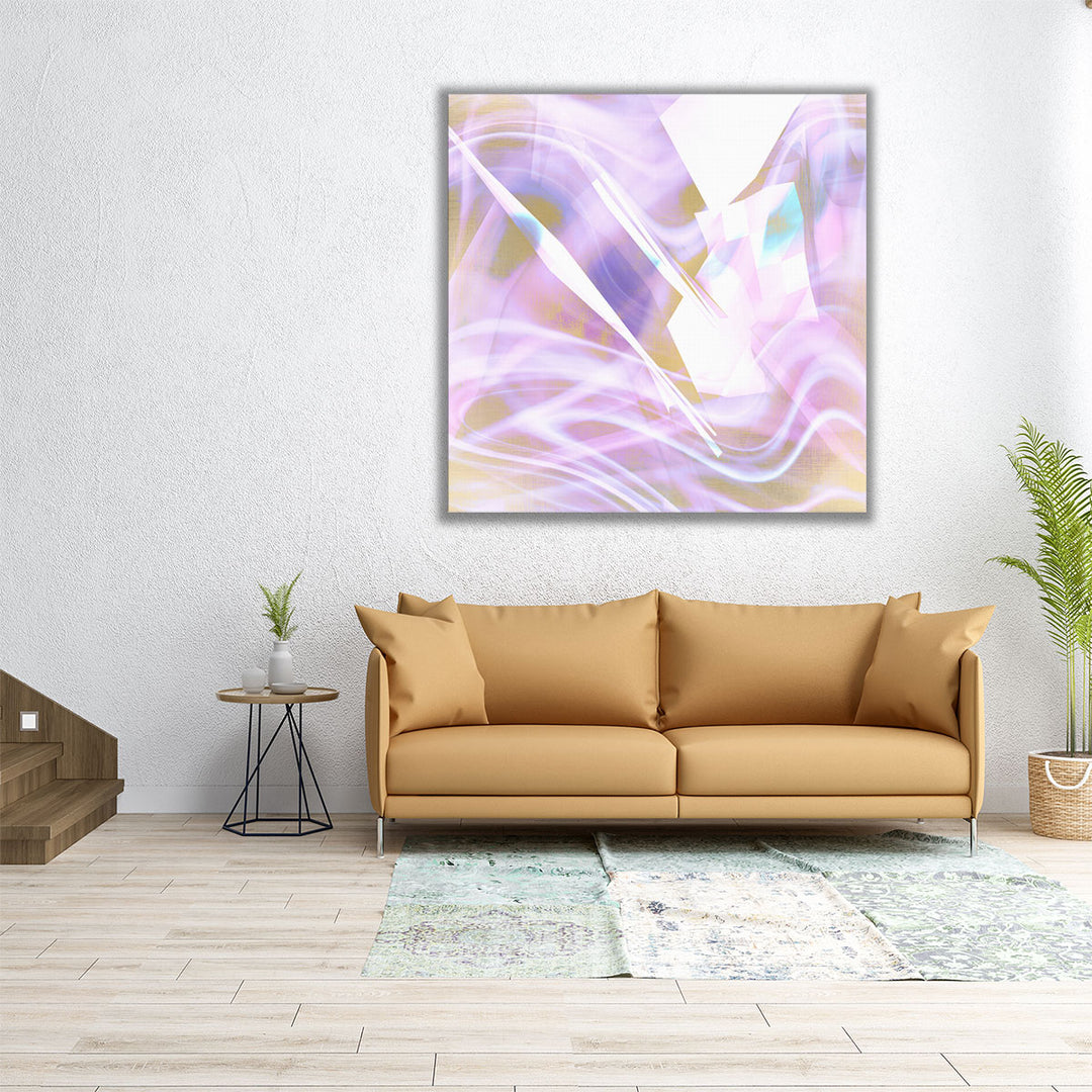 Square canvas in neutral purple hues