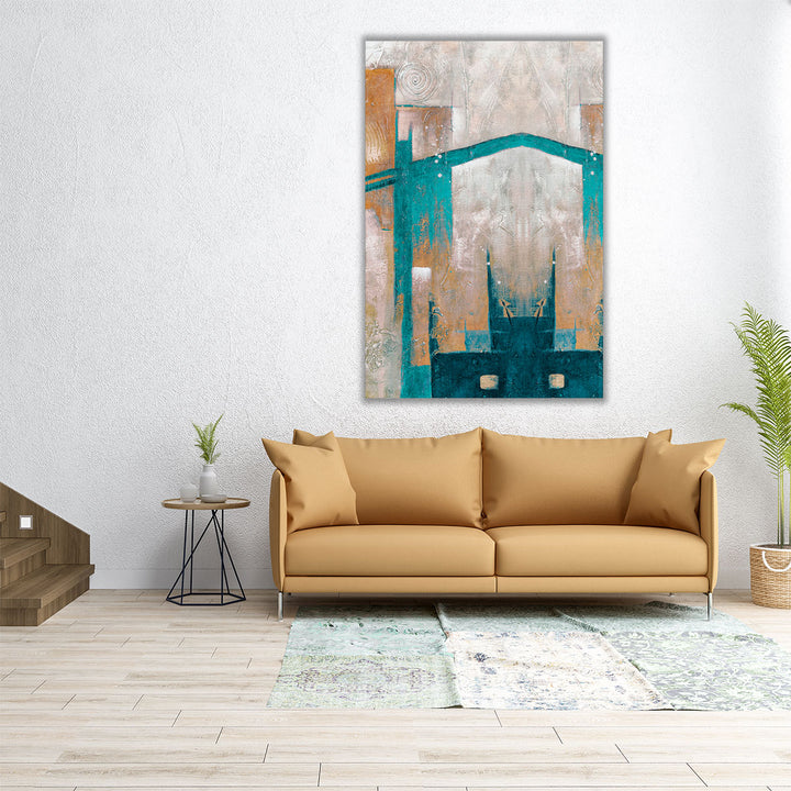 Vertical canvas with modern neutral composition