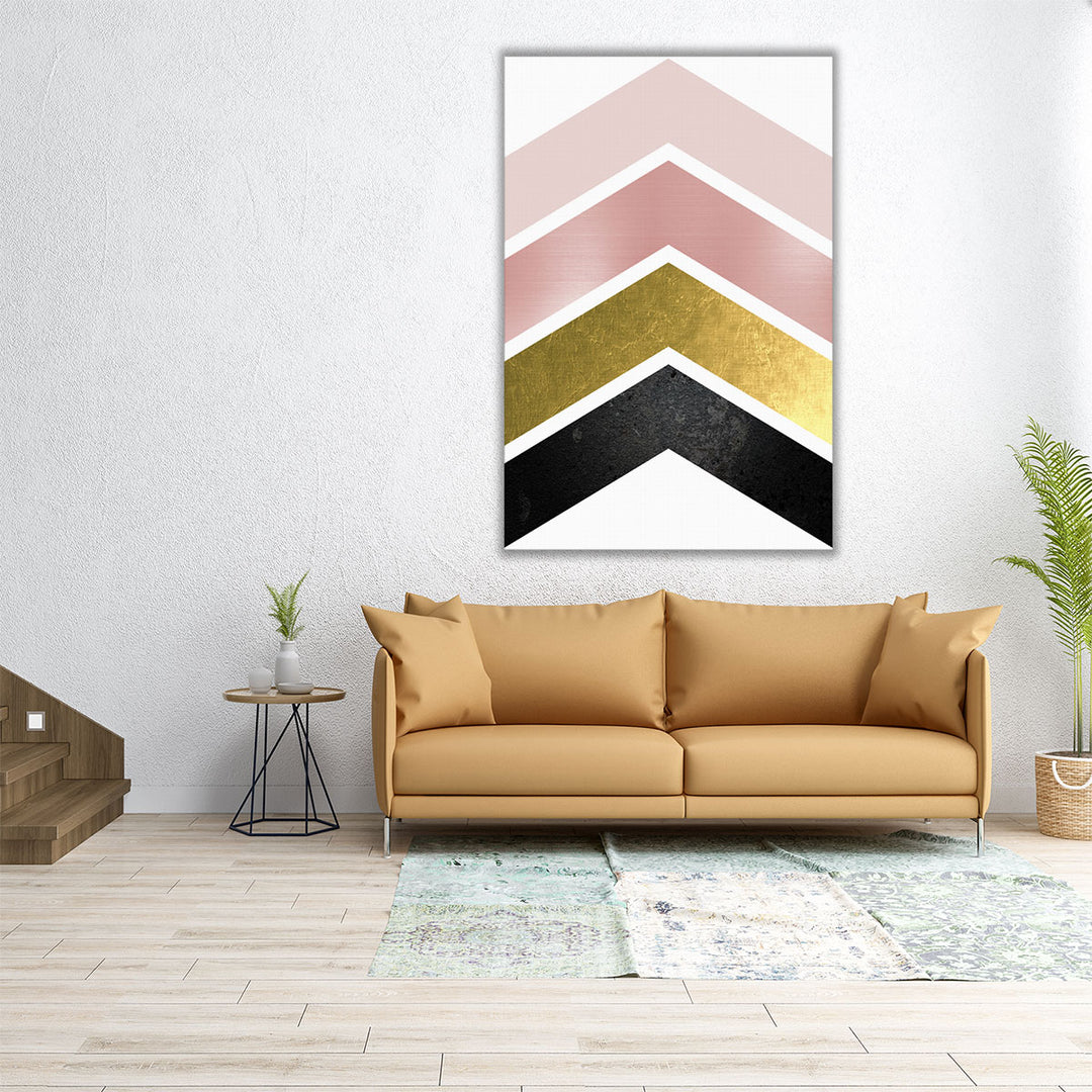 24x36 wrapped canvas black white gold