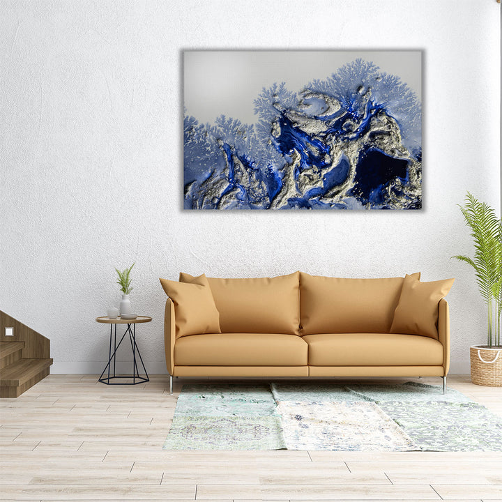Semi gloss paper blue marble texture