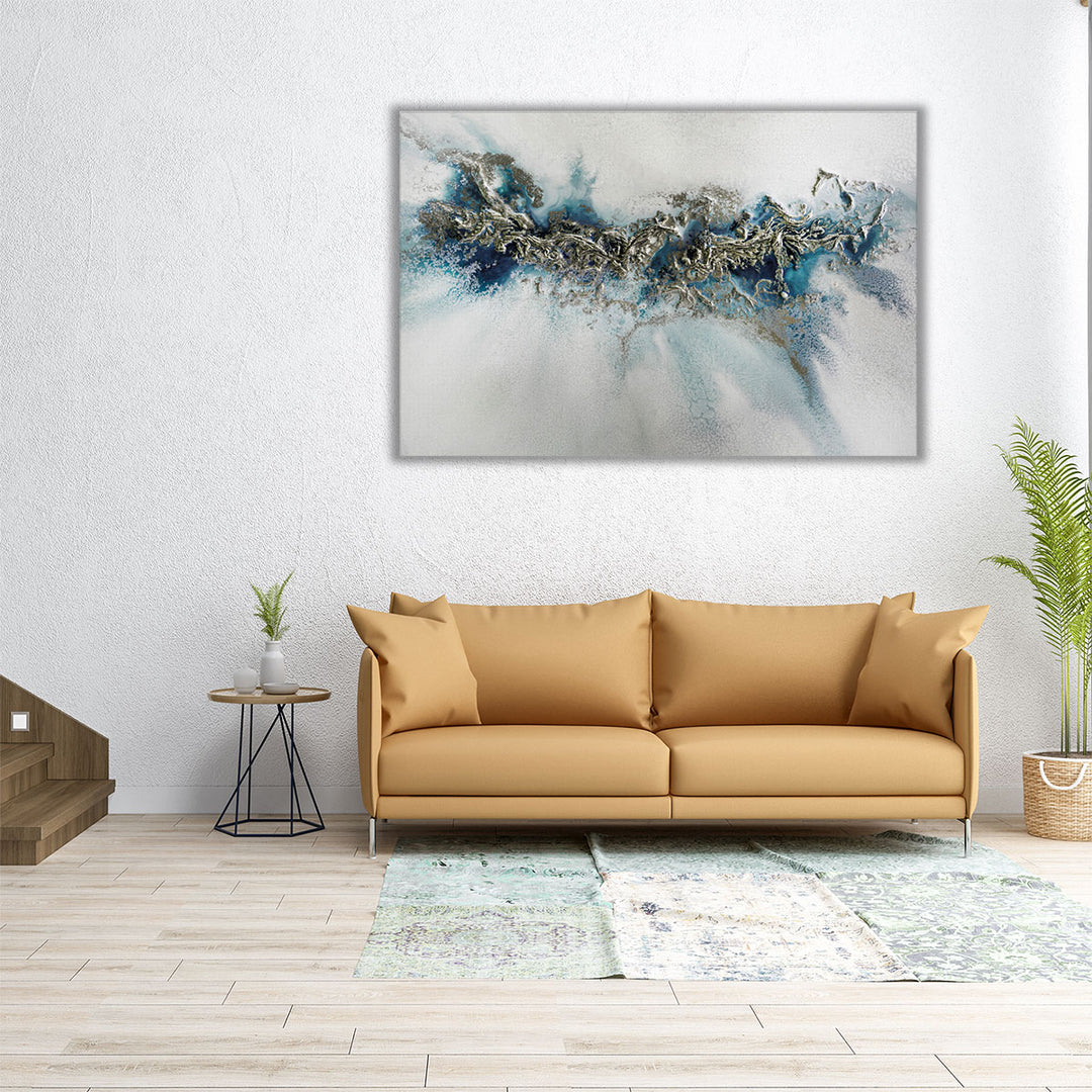 Horizontal neutral abstract wall art