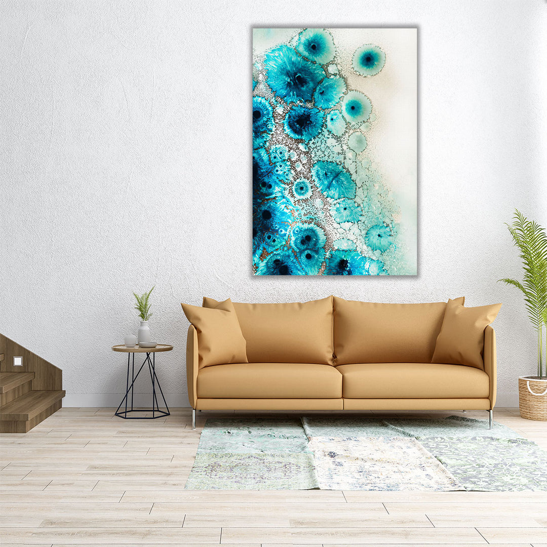 24x36 wrapped canvas blue floral art