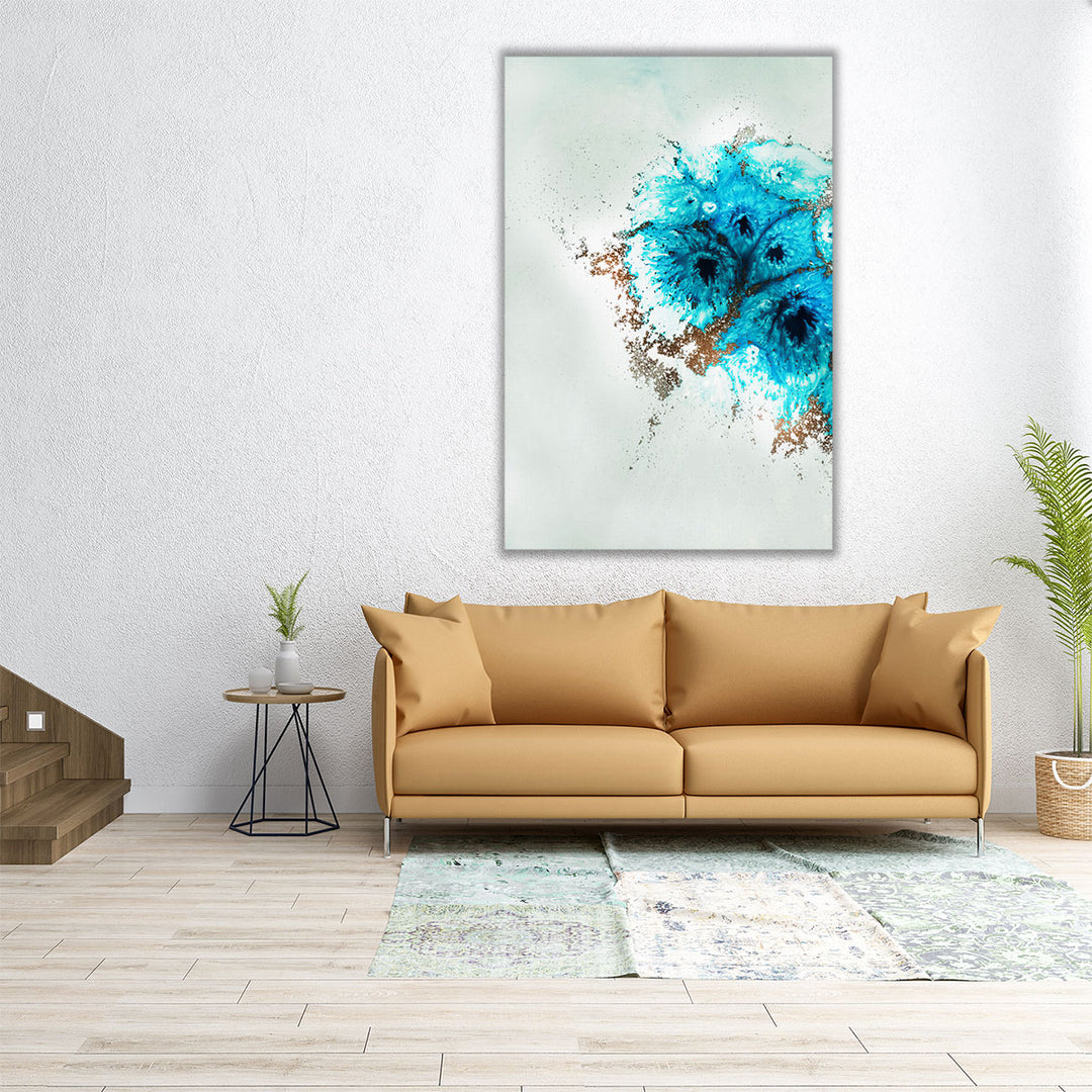 Large blue canvas with modern texture