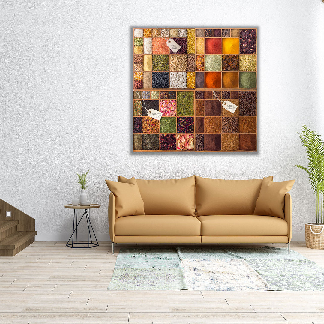 large kitchen canvas – earthy and vibrant detail