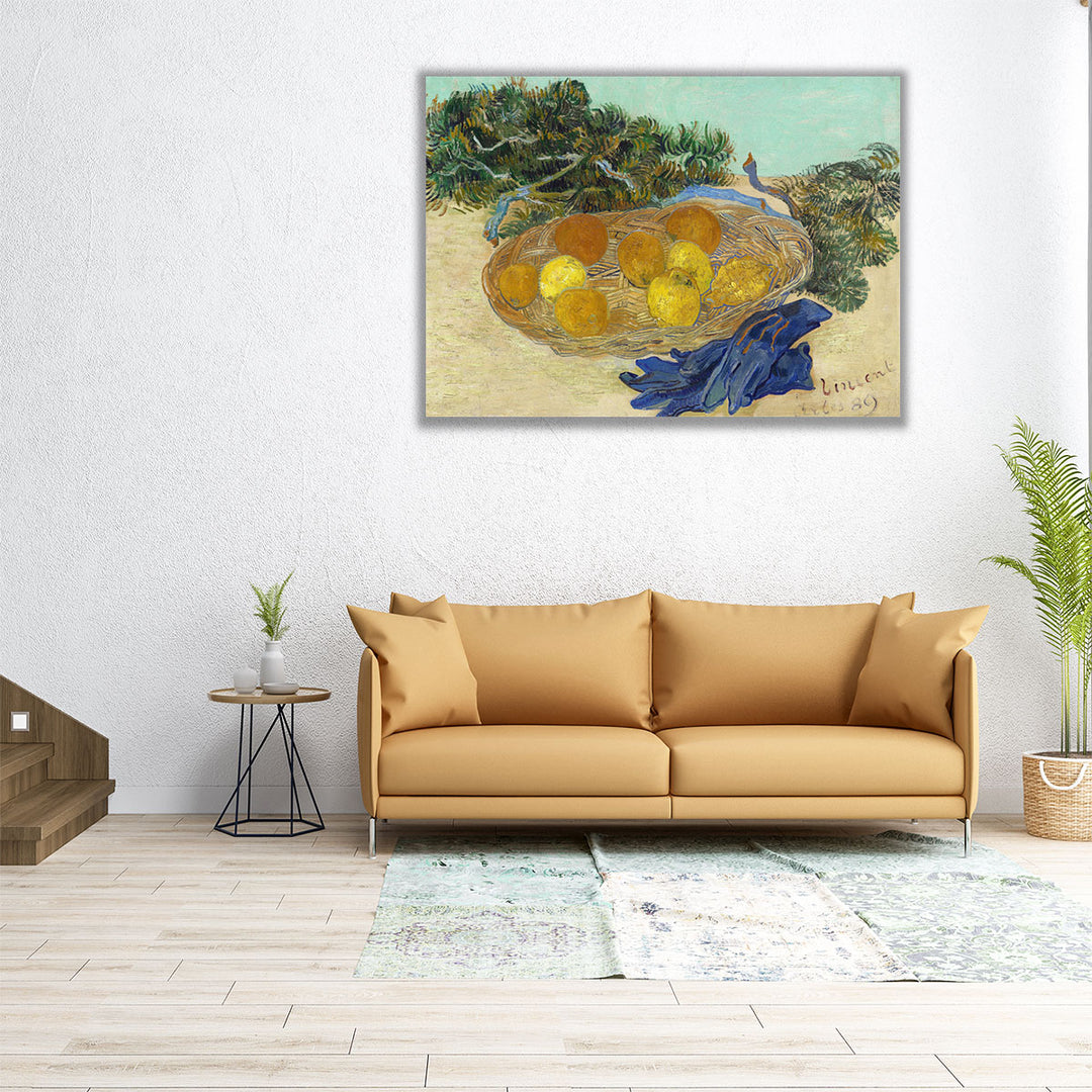 Still Life of Oranges and Lemons with Blue Gloves, 1889 - Canvas Print Wall Art