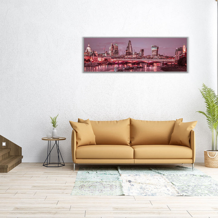 Evening View of Blackfriars Bridge over River Thames 2 - Canvas Print Wall Art