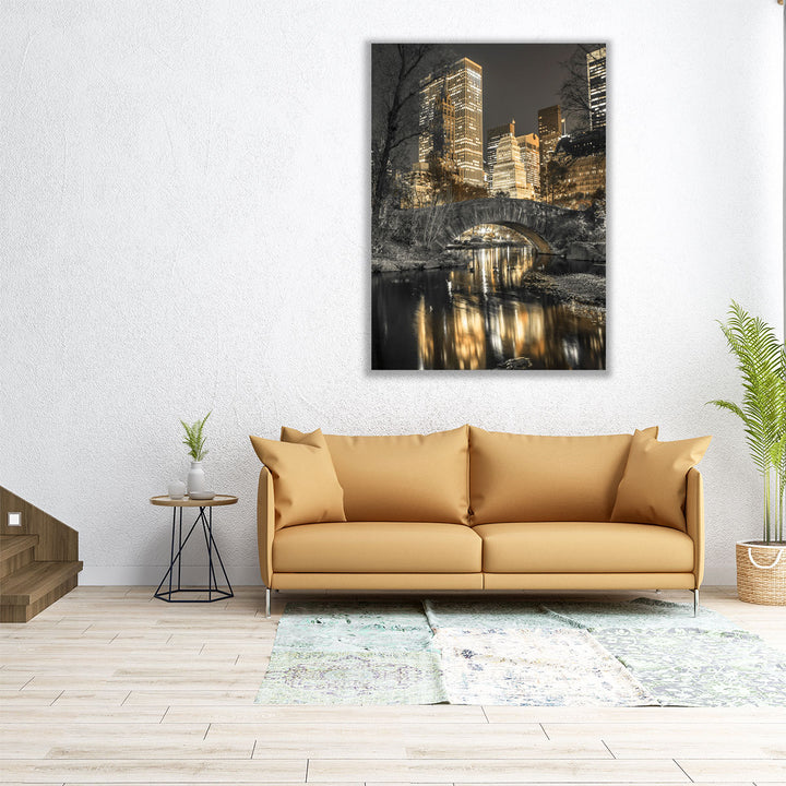 Evening View Of Central Park In New York City - Canvas Print Wall Art