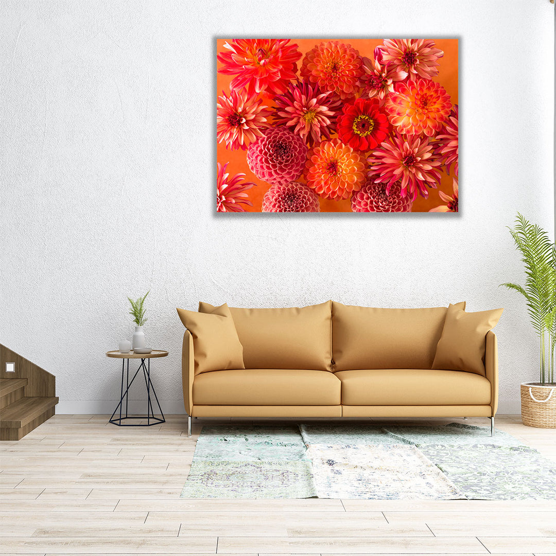 Full Frame Of Mixed Flowers 1 - Canvas Print Wall Art
