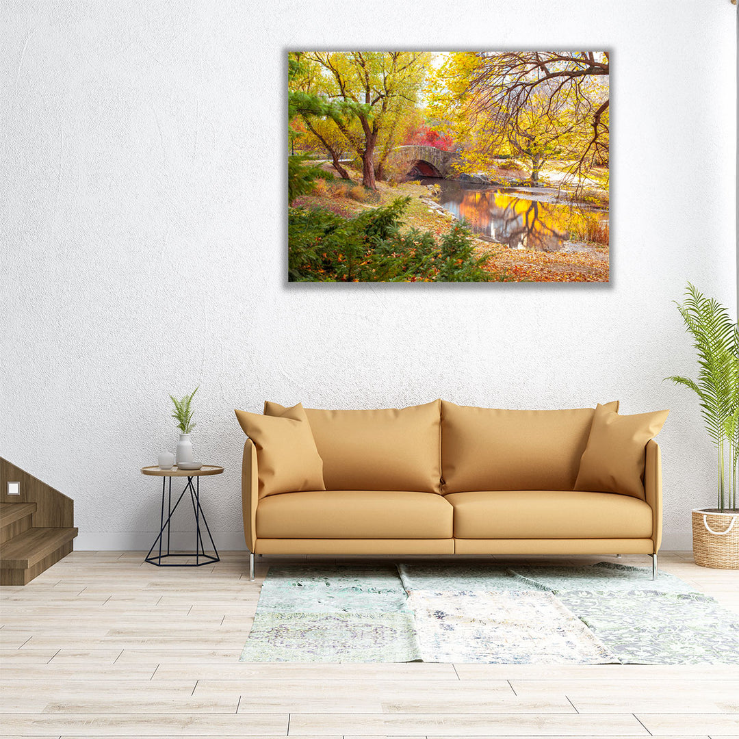 60x45 fall forest scene with autumn leaves