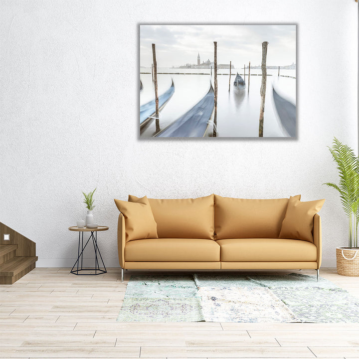 Gondolas In Lagoon, Venice, Italy - Canvas Print Wall Art