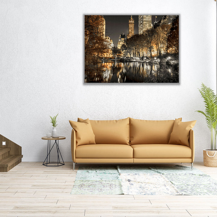 Evening View Of Central Park In New York City 1 - Canvas Print Wall Art