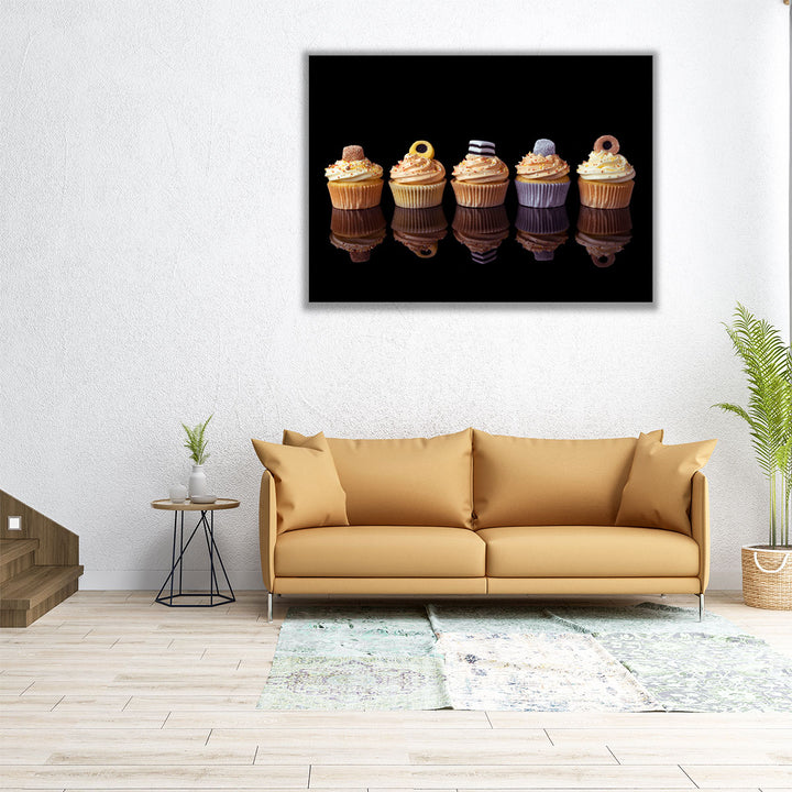 24x18 canvas print cupcake art detail