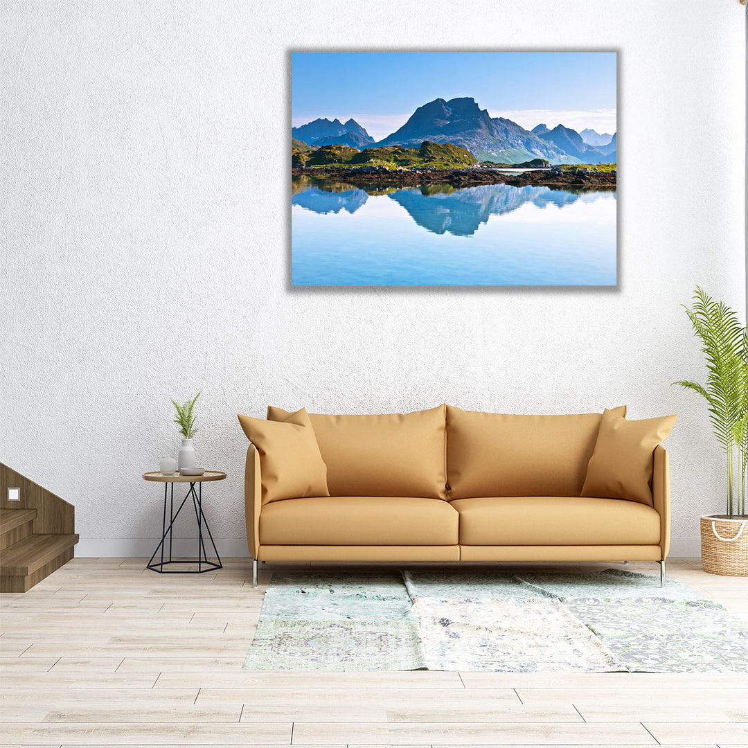 60x45 photo print of mountain and lake scene